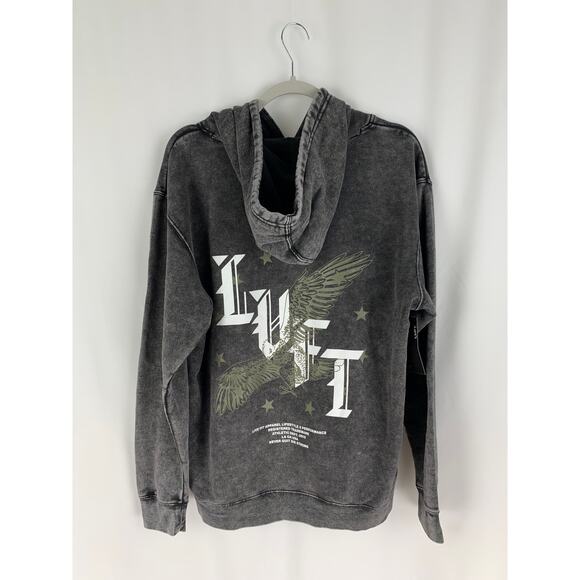 Live Fit Apparel Honor Hoodie Vintage Black Unisex Large New LVFT Never Quit - Picture 8 of 13